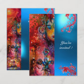 EXCALIBUR Juwel hell rot, rosa blau orange blau Einladung (Vorne/Hinten)
