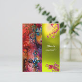 EXCALIBUR Juwel hell rot, rosa orange gelb Einladung (Stehend Vorderseite)