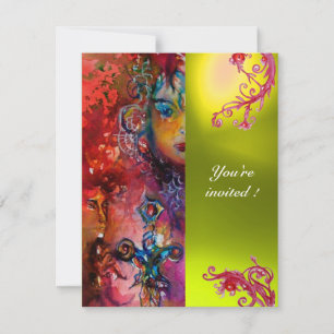 EXCALIBUR Juwel hell rot, rosa orange gelb Einladung