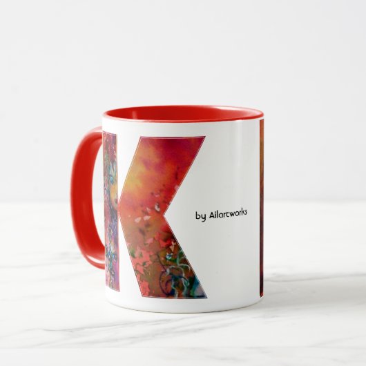 EXCALIBUR K SCHREIBEN / FANTASY MONOGRAMM TASSE (Vorderseite Links)