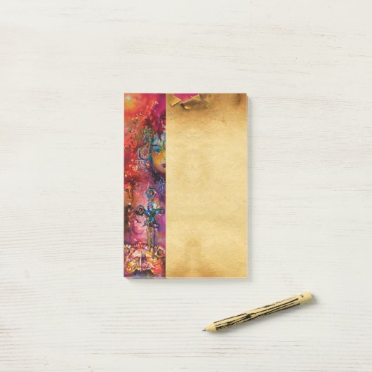 EXCALIBUR,KÖNIGIN DES MAGISCHEN SCHWERTES Antikes  Post-it Klebezettel (Auf Schreibtisch)