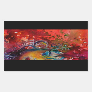 EXCALIBUR Lady of the Lake, Red Fantasy Rechteckiger Aufkleber