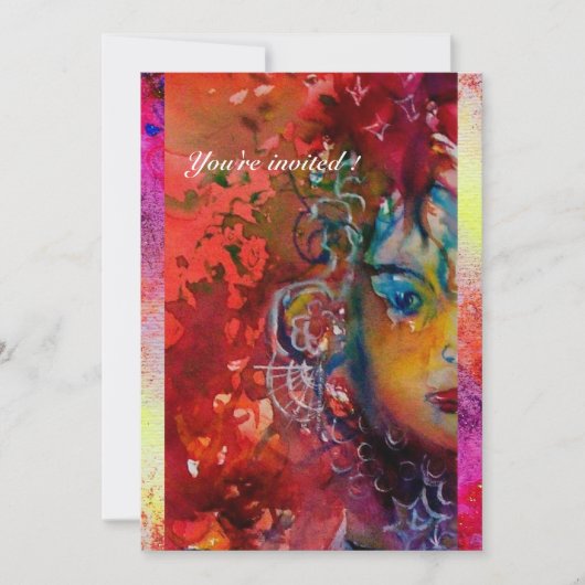 EXCALIBUR LADY THE SEE Red Lila Water color Einladung (Vorderseite)