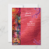 EXCALIBUR , leuchtend rot-blau lila Fuchsie Einladung (Rückseite)