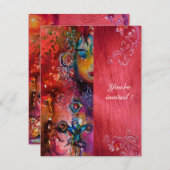 EXCALIBUR , leuchtend rot-blau lila Fuchsie Einladung (Vorne/Hinten)