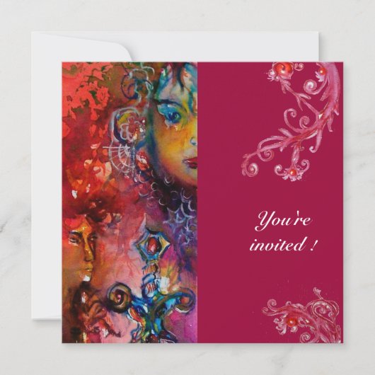 EXCALIBUR , leuchtend rot , Einladung (Vorderseite)