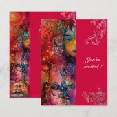 EXCALIBUR, leuchtend rot, lila-blau, rosa weiß Einladung (Vorne/Hinten)