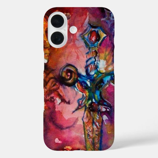 EXCALIBUR / MAGIC SWORT Fuchsia Rosa Fantasie Case-Mate iPhone Hülle (Rückseite)