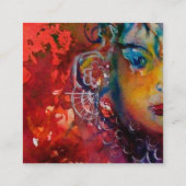 EXCALIBUR / MAGIC SWORT Lila Red Black Fantasy Quadratische Visitenkarte (Rückseite)