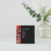 EXCALIBUR / MAGIC SWORT Lila Red Black Fantasy Quadratische Visitenkarte (Stehend Vorderseite)