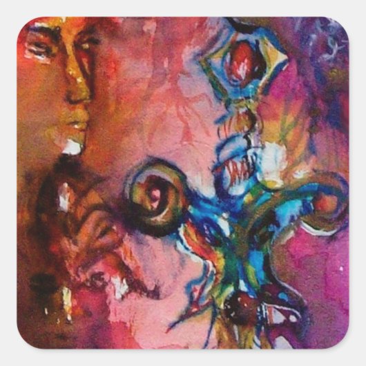 EXCALIBUR Magisches Schwert Arthurische Legenden W Quadratischer Aufkleber (Vorderseite)