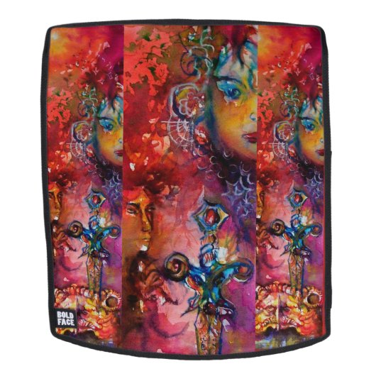 EXCALIBUR / Magisches Schwert Lila Fantasie Rucksack (Abnehmbare Front)