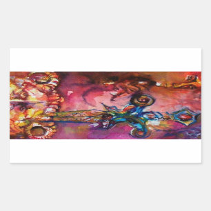 EXCALIBUR Magisches Schwert, rote, gelbe Fantasie Rechteckiger Aufkleber