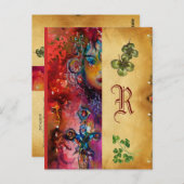 EXCALIBUR Monogramm Parchment St.Patrick's Day Postkarte (Vorne/Hinten)