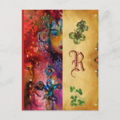 EXCALIBUR Monogramm Parchment St.Patrick's Day Postkarte (Vorderseite)