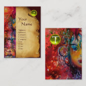 EXCALIBUR-MONOGRAMM-Pergament, Gelbes TopazGem Visitenkarte (Vorne/Hinten)