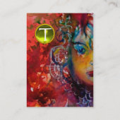 EXCALIBUR-MONOGRAMM-Pergament, Gelbes TopazGem Visitenkarte (Rückseite)