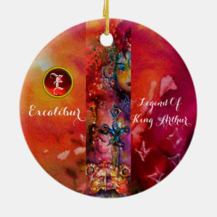 EXCALIBUR,QUEEN DER MAGIC SWORD Fantasy Monogram Keramikornament