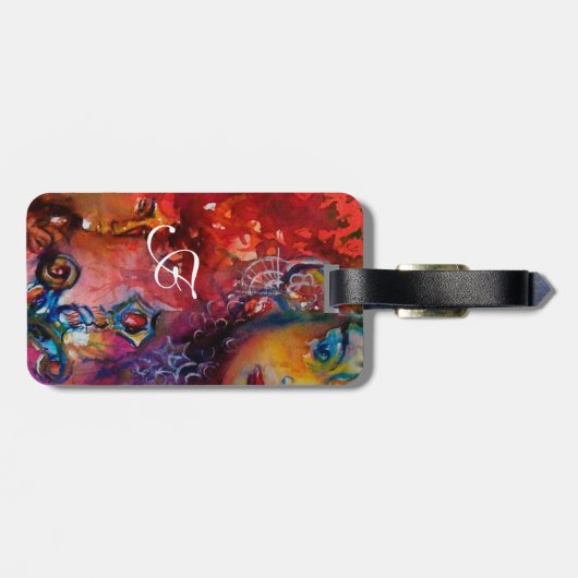 EXCALIBUR RED RUBY MONOGRAM lila blau Gepäckanhänger (Rückseite horizontal)