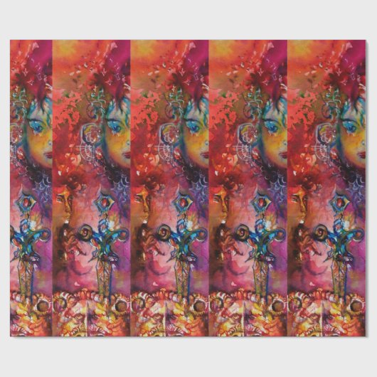 EXCALIBUR, rotes lila Blau Geschenkpapier (Flach)