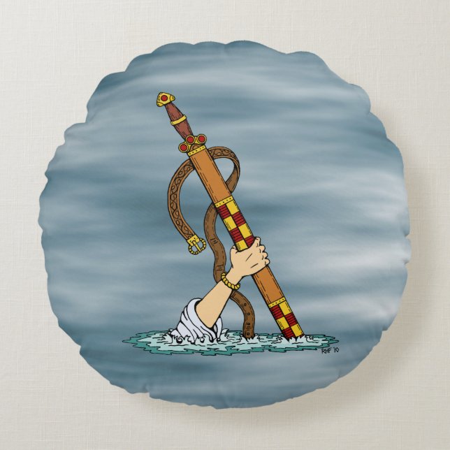 Excalibur Rundes Kissen (Vorderseite)