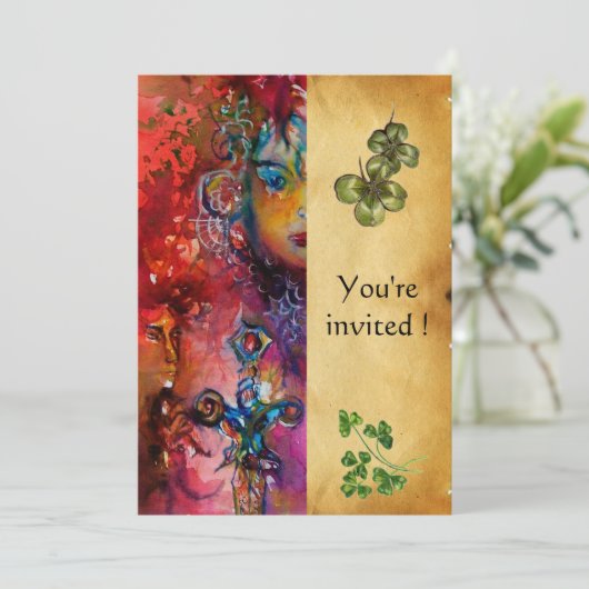 EXCALIBUR, St Patrick's Day Party, Pergament Einladung (Stehend Vorderseite)