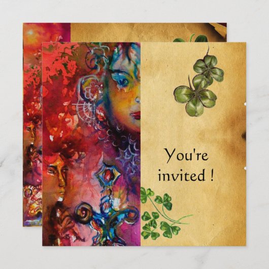 EXCALIBUR, St Patrick's Day Party, Pergament Einladung (Vorne/Hinten)