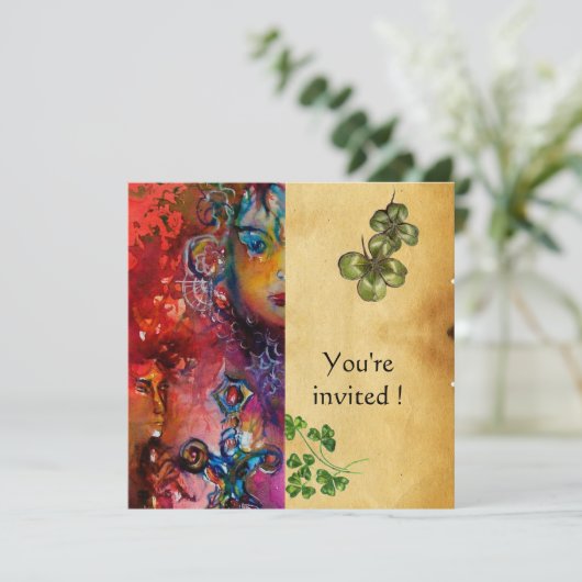 EXCALIBUR, St Patrick's Day Party, Pergament Einladung (Stehend Vorderseite)