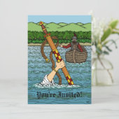 Excalibur und Arthur Einladung (Stehend Vorderseite)