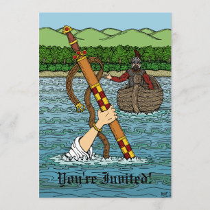 Excalibur und Arthur Einladung