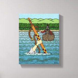 Excalibur und Arthur Leinwanddruck