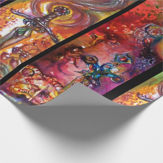 EXCALIBUR UND DURENDAL Magic Schwerter Aquarell Geschenkpapier (Ecke)