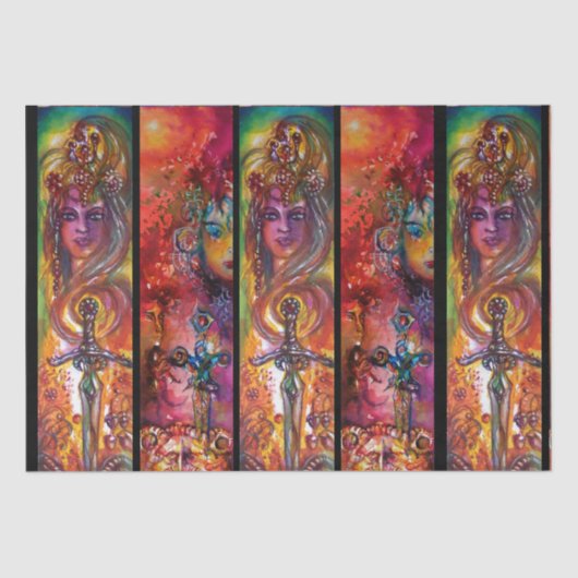 EXCALIBUR UND DURENDAL Magic Schwerter Aquarell Seidenpapier (Vorderseite)