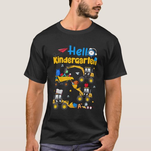 Excavato Hello Kindergarten T - Shirt zurück zur S (Vorderseite)