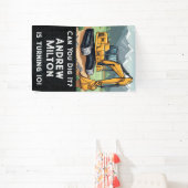 Excavator Construction Equipment Digger Birthday Banner (InSitu)