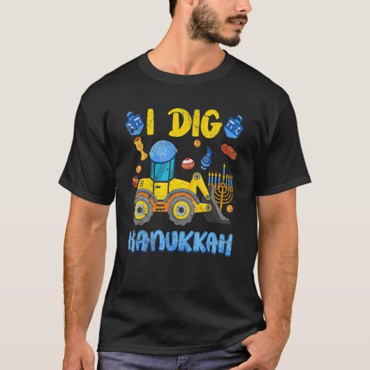 Excavator Construction I Dig Hanukkah Toddler Boys T-Shirt (Vorderseite)