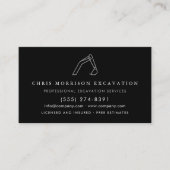 Excavator Construction Operator Company Visitenkarte (Vorderseite)