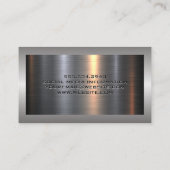 Excavator Logo Metal Aluminum | Silver Brushed Visitenkarte (Rückseite)