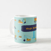 Excavator Name Mug for Toddler Boys Kaffeetasse (Vorderseite Links)