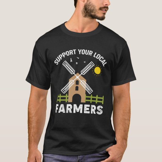 Excavator  Support your local farmers T-Shirt (Vorderseite)