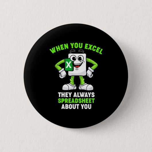 Excel Coworker Birthday Employee Farewell Goodbye  Button (Vorderseite)