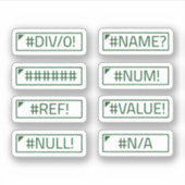 Excel-Fehler-Messages-Paket von 8 Aufkleber (Vorderseite)