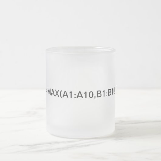 Excel-Formel: Max. Formel Mattglastasse (Mittel)