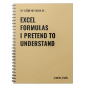 Excel-Formeln, die ich vorgebe zu verstehen Notizblock (Vorderseite)