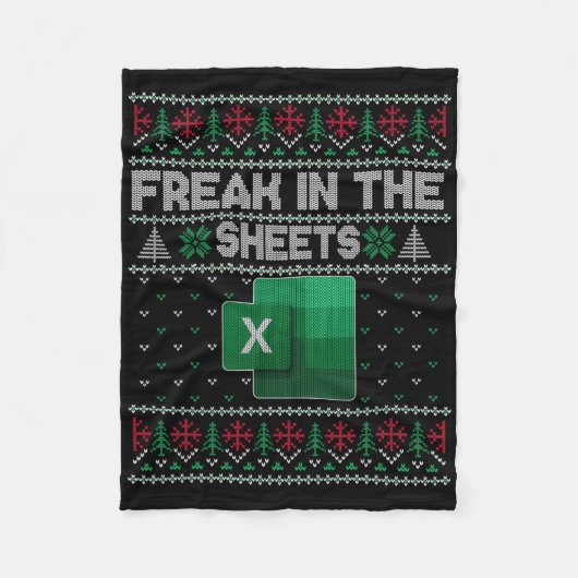 Excel-Freak in den Tabellen hässlicher Pullover Fleecedecke (Vorderseite)