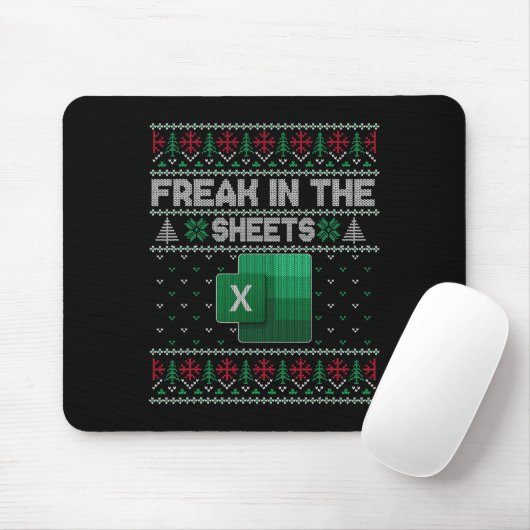 Excel-Freak in den Tabellen hässlicher Pullover Mousepad (Mit Mouse)