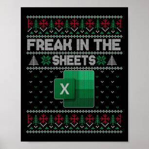 Excel-Freak in den Tabellen hässlicher Sweater Poster