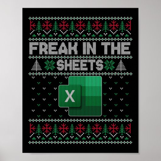 Excel-Freak in den Tabellen hässlicher Sweater Poster (Vorne)