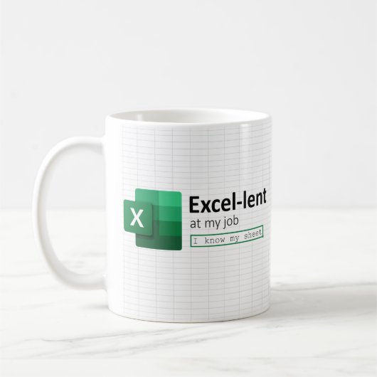 Excel geliehen bei My Job, ich kenne meine Sheet C Kaffeetasse (Links)