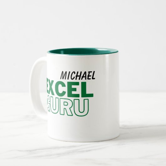 Excel Guru Funny Accounting Zweifarbige Tasse (Vorderseite Links)